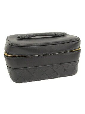 Chanel Vanity Bag Bicolor Leather Black